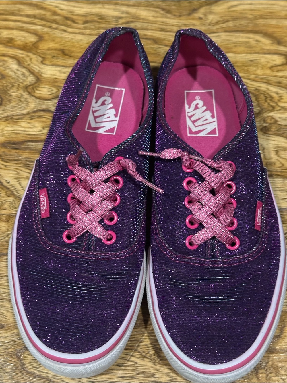 Purple & pink glitter Vans Sz 9